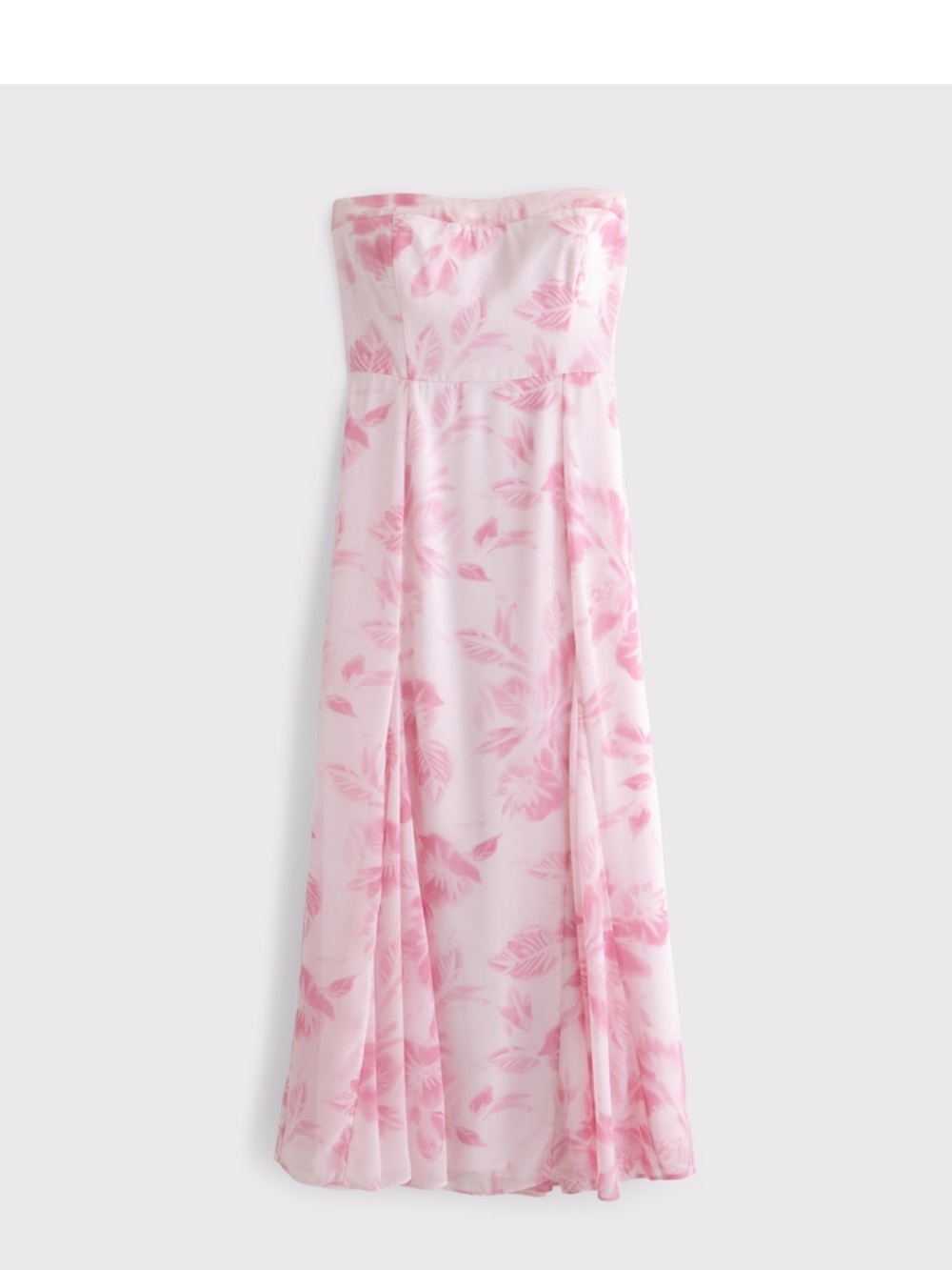 Abercrombie & Fitch Camille Strapless Pink Floral Maxi